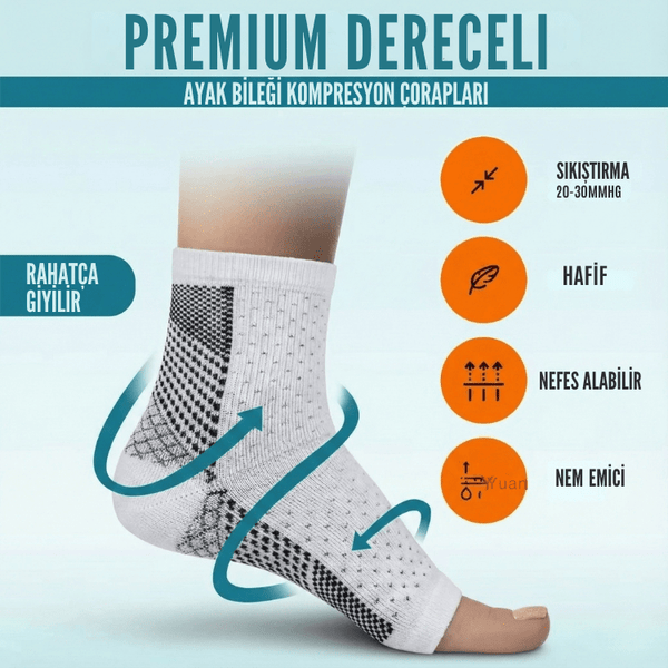 7 Bölgeli Destek Çorabı - Luvinya™