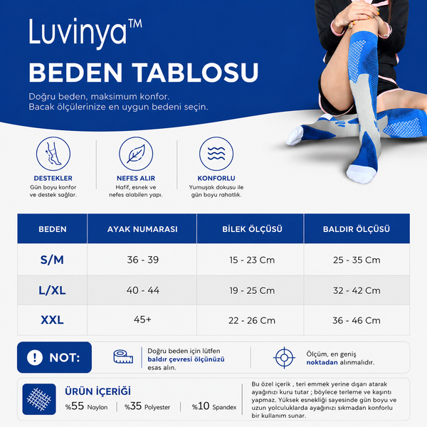 Günlük Kullanım İçin Destekleyici Kompresyon Çorabı