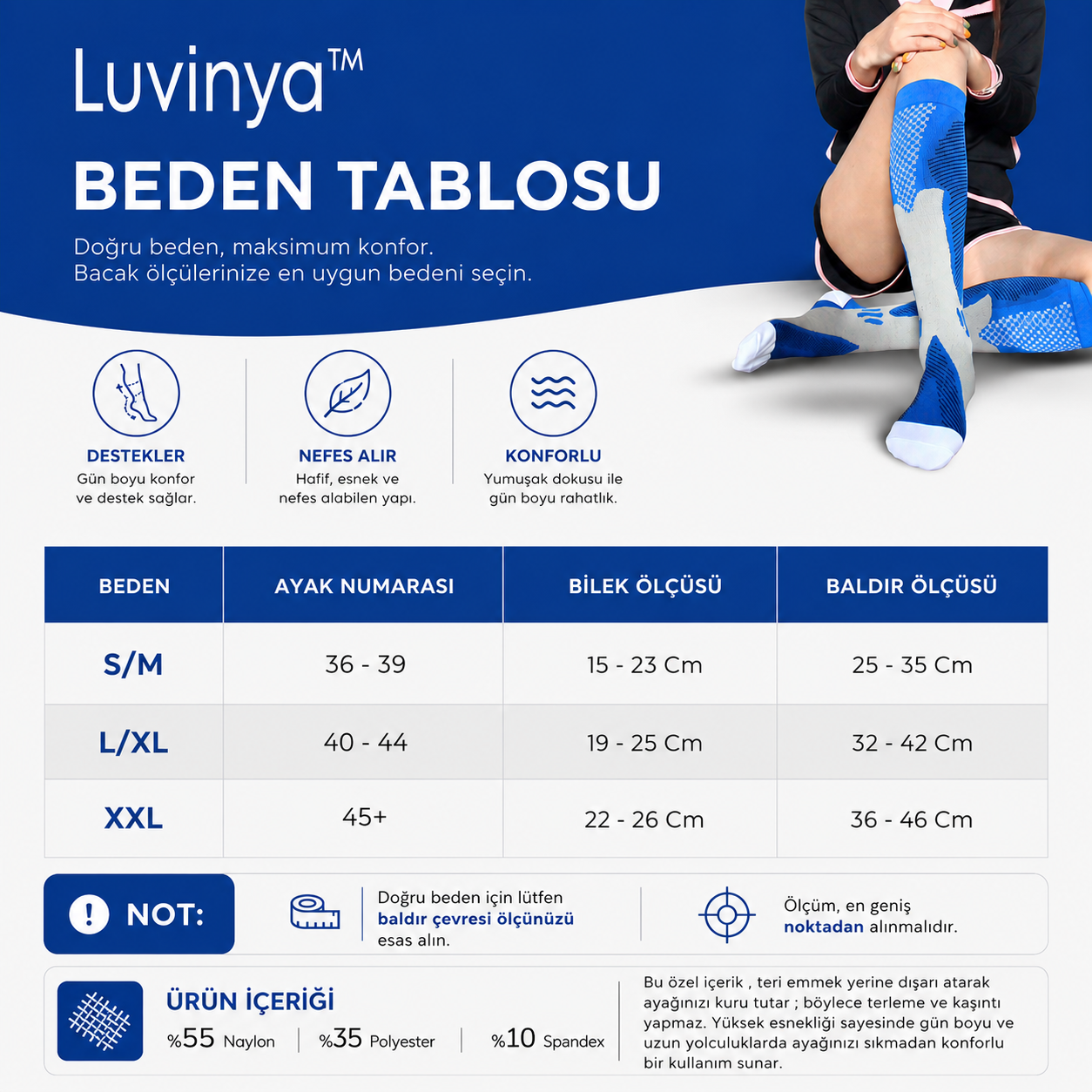 Günlük Kullanım İçin Destekleyici Kompresyon Çorabı